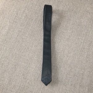 Skinny Leather Tie Gray Vintage